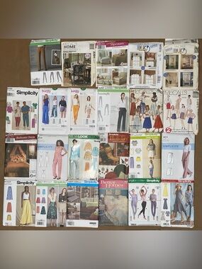 Bulk Lot of 22 Sewing Patterns Simplicity McCall’s Burda New Look